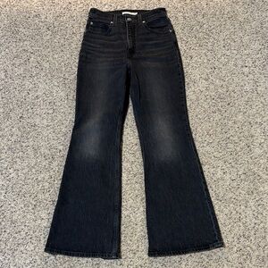 Levi's high Rise Black Flare Jeans